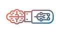 USB Drive with Circuit Brain for Data Storage and AI, vector design Generative AI Royalty Free Stock Photo