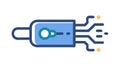 USB Drive with Circuitry, Digital Data Connection, vector design Generative AI Royalty Free Stock Photo