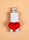 USB Drive with a Heart Royalty Free Stock Photo