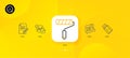 Usb flash, Binary code and Statistics minimal line icons. For web application, printing. Vector Royalty Free Stock Photo