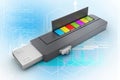 Usb flash drive and books Royalty Free Stock Photo