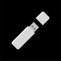 USB flash drive computer device icon isolated on black background Royalty Free Stock Photo