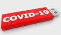 USB flash drive with Covid19 concept