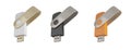 usb flash drive 3d vector object icon set Royalty Free Stock Photo