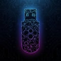 USB flash drive design composed of interconnected geometric shapes and Royalty Free Stock Photo