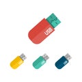 USB flash drive flat icon. icons for Web and Mobile Application. usb flat icon inspiration. usb flat icon set. Royalty Free Stock Photo