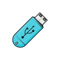 USB flash drive in flat style, vector Royalty Free Stock Photo