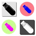 USB flash drive. flat vector icon Royalty Free Stock Photo