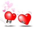 Usb flash drive heart love Royalty Free Stock Photo