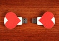 USB Flash Drive with Heart Shapes Royalty Free Stock Photo