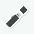 USB flash drive icon computer device sticker isolated on gray background Royalty Free Stock Photo