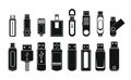 USB flash drive icons set, simple style Royalty Free Stock Photo