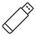 Usb flash drive line icon, web and mobile, memory Royalty Free Stock Photo