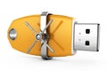 Usb flash drive with safe lock Royalty Free Stock Photo