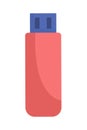 USB flash drive semi flat color vector object Royalty Free Stock Photo