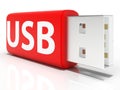 Usb Flash Drive Shows Portable Storage or Memory Royalty Free Stock Photo