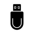 USB Flash Drive Solid Icon for Data Transfer Royalty Free Stock Photo