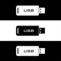 USB. flash drive. thumb drive. flash memory. usb drive design black and white Royalty Free Stock Photo