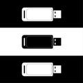 USB. flash drive. thumb drive. flash memory. usb drive design black and white Royalty Free Stock Photo