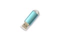 USB flash drive turquoise isolated on white background