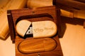 USB flash drive wood in a box. with laser engraving `happy moments`. set for the photographer, presentable set of photos, luxury