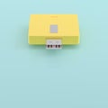 USB flash drive yellow and blue pastel color Royalty Free Stock Photo
