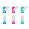 USB flash drives twist and turn clip colorful set