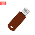 USB flash Icon in trendy flat style isolated on white background. Vector illustration, EPS 10. Royalty Free Stock Photo