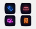 Usb flash, Laptop and Online payment icons. Accounting checklist sign. Memory stick, Mobile computer, Money. Vector