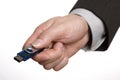 USB flash memory in hand Royalty Free Stock Photo