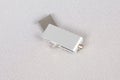 USB flash memory stick key with a silver lid on white background Royalty Free Stock Photo