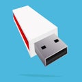 USB flash red white Royalty Free Stock Photo