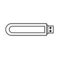 USB flash vector illustration icon outline and technology memory drive line. Computer storage datum thin electronic device and Royalty Free Stock Photo