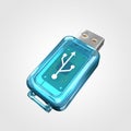USB Flashdisk data transfer 3D illustration