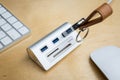 Usb 3.0 hub, universal memory card extender Royalty Free Stock Photo