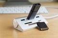 Usb 3.0 hub, universal memory card extender Royalty Free Stock Photo