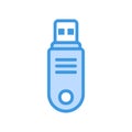 Usb icon in blue style about multimedia for any projects Royalty Free Stock Photo