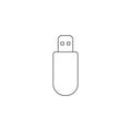 USB icon. Flash Drive vector line icon symbol isolated on white background. Royalty Free Stock Photo