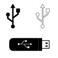 USB icon set, vector of flashdrive, flashdisk symbol Royalty Free Stock Photo