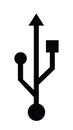 Usb icon vector silhouette illustration isolated. Flash disk sign and symbol. flash drive sign.