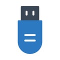 USB vector glyph color icon Royalty Free Stock Photo