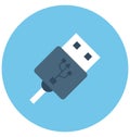 Usb Isolated Vector icon that can be easily modified or edit Royalty Free Stock Photo