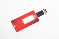 Usb key plastic flash drive folding on white background Royalty Free Stock Photo