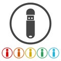 USB Memory icon. Set icons in color circle buttons Royalty Free Stock Photo