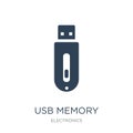 usb memory icon in trendy design style. usb memory icon isolated on white background. usb memory vector icon simple and modern Royalty Free Stock Photo