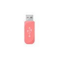 USB memory stick isolated. Flash drive digital storage device. USB data carrier on white background. Vector flat illustration Royalty Free Stock Photo