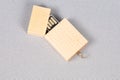 USB memory stick in wooden open  on white background Royalty Free Stock Photo