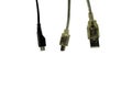 USB, mini-USB and micro-USB connectors isolated on white Royalty Free Stock Photo