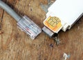 Usb modem and internet cable Royalty Free Stock Photo