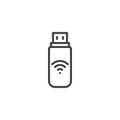 USB modem line icon
